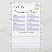 Baby Prediction Baby Shower Lily with Bluebird  チラシ (正面)