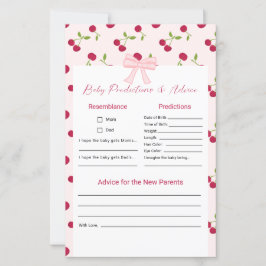 Baby Predictions Advice Cherry On Top Baby Shower 