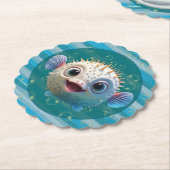 Baby Pufferfish Paper Coasters ペーパーコースター (アングル)