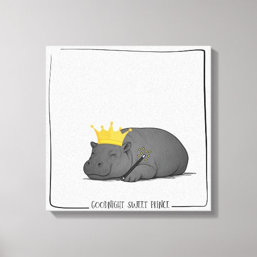 Baby Pygmy Hippo - Goodnight Sweet Prince - Canvas キャンバスプリント (正面)