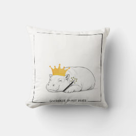Baby Pygmy Hippo - Goodnight Sweet Prince Pillow クッション