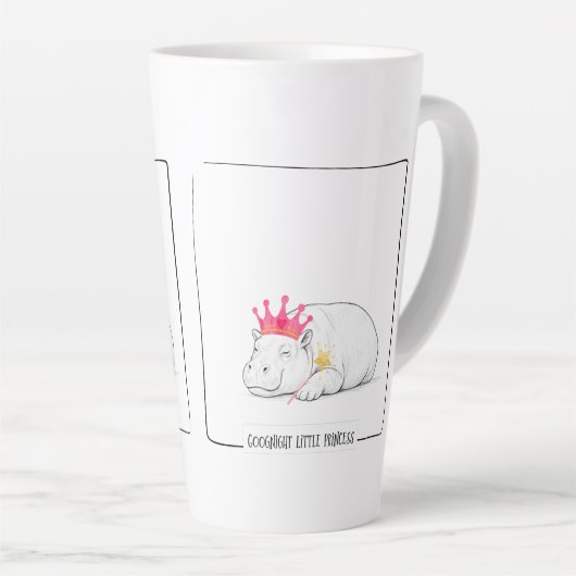 Baby Pygmy Hippo Princess Mug カフェラテマグ (右アングル)