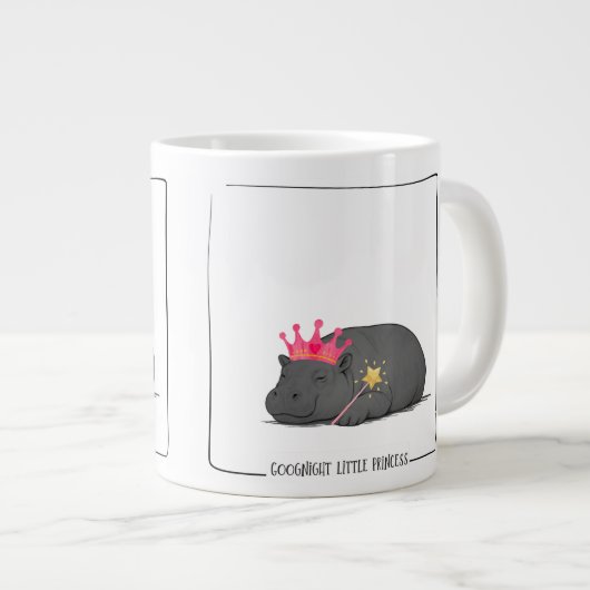 Baby Pygmy Hippo Princess Mug ジャンボコーヒーマグカップ (正面右)