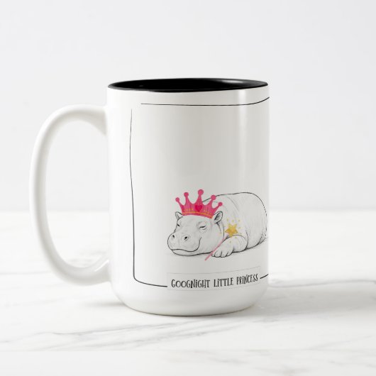 Baby Pygmy Hippo Princess Mug ツートーンマグカップ (左)