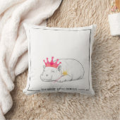 Baby Pygmy Hippo Princess Throw Pillow クッション (ブランケット)