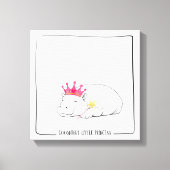 Baby Pygmy Hippo Princess -Wall Art キャンバスプリント (正面)