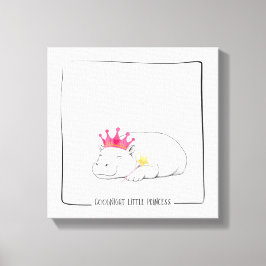 Baby Pygmy Hippo Princess Wall Canvas キャンバスプリント