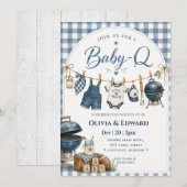 Baby-Q | バックヤードバーベキュー ベイビーシャワー 招待状 (正面/裏面)