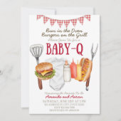 Baby-Q Baby Shower Invitation Template, BBQ Baby 招待状 (正面)
