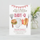 Baby-Q Baby Shower Invitation Template, BBQ Baby 招待状 (スタンド正面)