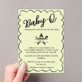 Baby-Q Backyard Baby Shower   BBQ Baby  アクリル招待状 (インサイチュ (ポータブル))