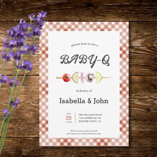 Baby Q Barbecue Baby Shower Invitation 招待状