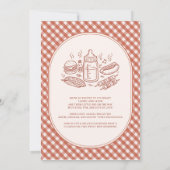 Baby Q BBQ Cookout Couples Baby Shower 招待状 (裏面)