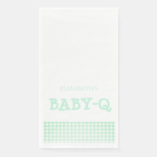 Baby-Q Mint Green Gingham Baby Shower (正面)