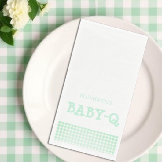 Baby-Q Mint Green Gingham Baby Shower