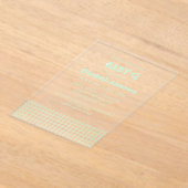 Baby-Q Mint Green Gingham Baby Shower アクリル招待状 (レイダウン)