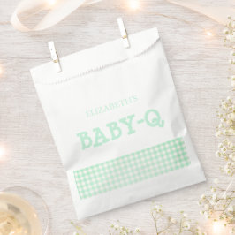Baby-Q Mint Green Gingham Baby Shower フェイバーバッグ