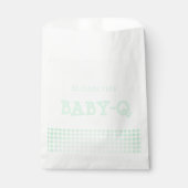 Baby-Q Mint Green Gingham Baby Shower フェイバーバッグ (正面)