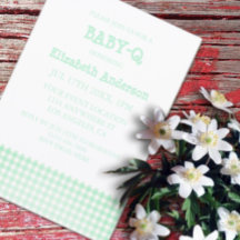 Baby-Q Mint Green Gingham Baby Shower