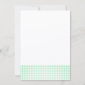 Baby-Q Mint Green Gingham Baby Shower 招待状 (裏面)