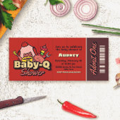 Baby-Q Shower - Barbeque Ticket 招待状