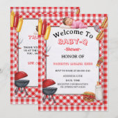 Baby-Q Shower Invitation & BBQ Couples Shower 招待状 (正面/裏面)
