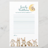 Baby Rabbit Baby Shower Predictions & Advice Card (裏面)
