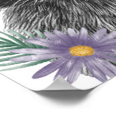 Baby Raccoon Floral Nursery Print | Raccoon Print ポスター (角)