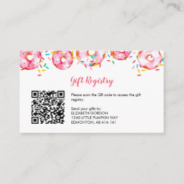 Baby Registry QR Donuts Diapers Baby Shower Game エンクロージャーカード