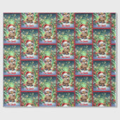 Baby Reindeer Add Child's Name Cute Christmas ラッピングペーパー (フラット)