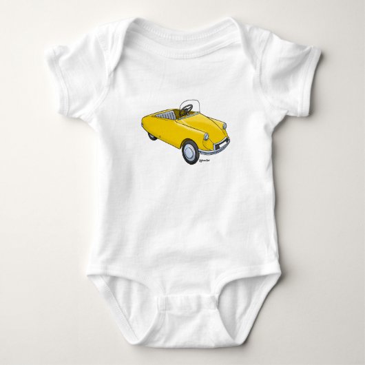 baby rompertje met afbeelding Citroën DS trapauto ベビーボディスーツ (正面)