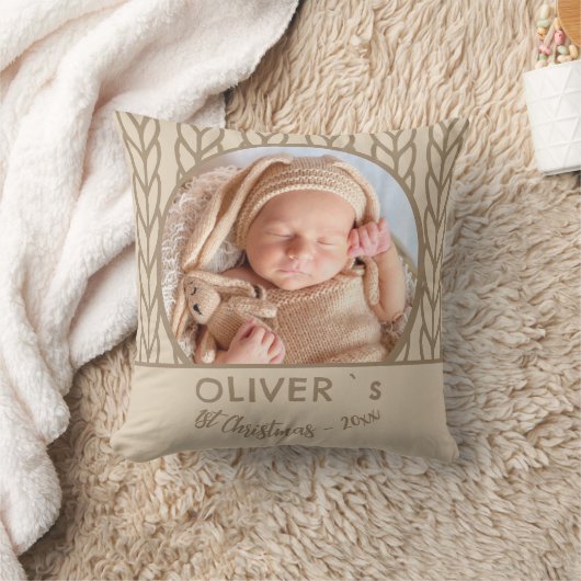 Baby`s 1st Christmas Knitting Photo  クッション (ブランケット)