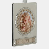 Baby`s 1st Christmas Knitting Photo シルバープレートバナーオーナメント (右)