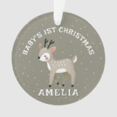 Baby’s 1st Christmas Reindeer Keepsake Photo オーナメント (正面)
