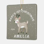 Baby’s 1st Christmas Reindeer Keepsake Photo セラミックオーナメント (左)