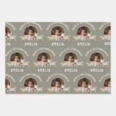 Baby’s 1st Christmas Reindeer Keepsake Photo ラッピングペーパーシート (正面3)