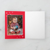 Baby`s 1st Christmas Santa Hat Snowflake Photo カード (内部)