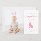 Baby’s 1st Easter Photo Card With Pink Bunny Ears カード (正面)