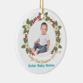 Baby’s First Christmas 2025 Photo Circle Ornament セラミックオーナメント (右)