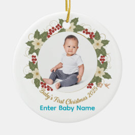 Baby’s First Christmas 2025 Photo Circle Ornament セラミックオーナメント