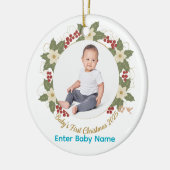 Baby’s First Christmas 2025 Photo Circle Ornament セラミックオーナメント (左)