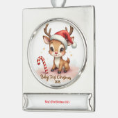 Baby’s First Christmas 2025 – Snowflake Ornament シルバープレートバナーオーナメント (左)