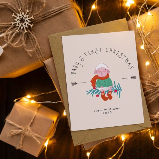 Baby’s First Christmas Adorable Lamb  Ornament シーズンカード