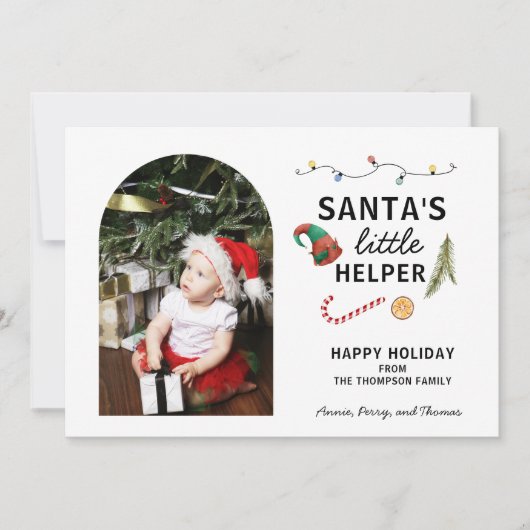 Baby’s First Christmas Arch Frame Cute シーズンカード (正面)