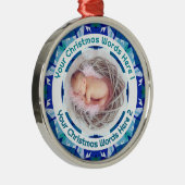 Baby’s First Christmas Blue Family Photo Keepsake メタルオーナメント (右)