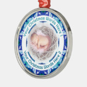 Baby’s First Christmas Blue Family Photo Keepsake メタルオーナメント (左)