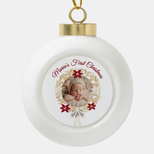 Baby’s First Christmas Ceramic Ball Ornament セラミックボールオーナメント (正面)