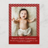 Baby’s First Christmas Custom Photo Birth Stat ポストカード (正面)