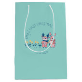 Baby’s First Christmas cute Reindeer Friends ミディアムペーパーバッグ (正面)