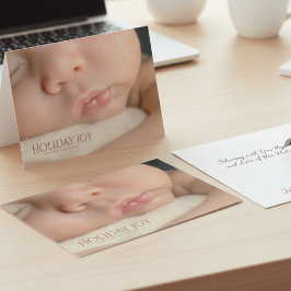 Baby’s First Christmas Holiday Joy Photo Christmas サンキューカード
